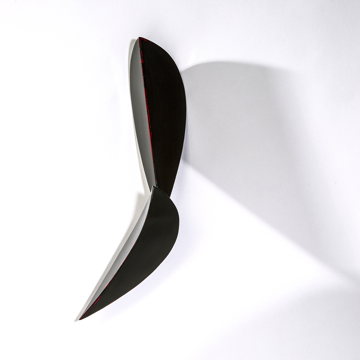 Blackbird, hand formed and welded steel with paint, 17 x 5 x 3.5”