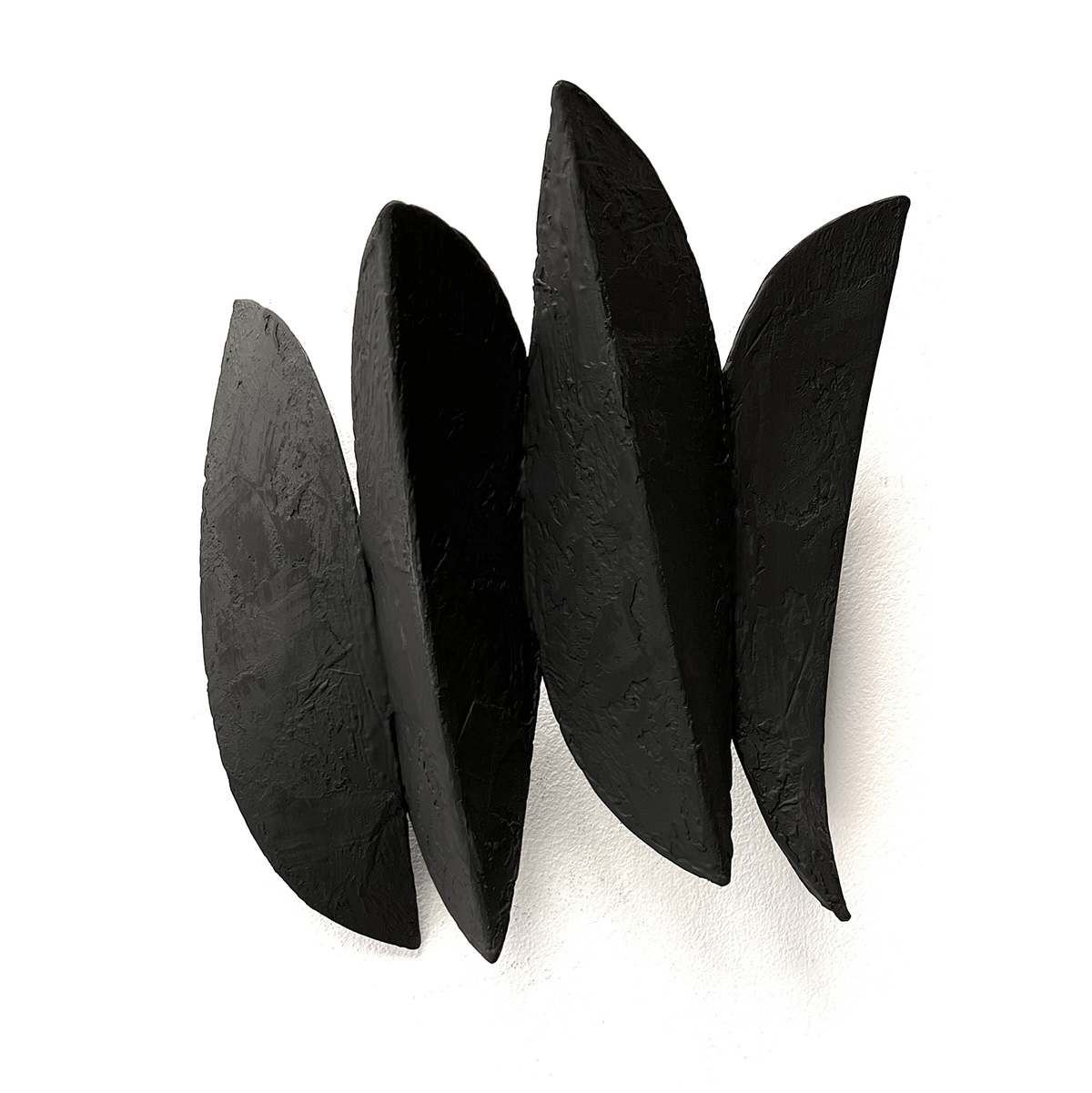 Elegy for R.M., hand formed steel and paint, 7 x 11 x 3”
